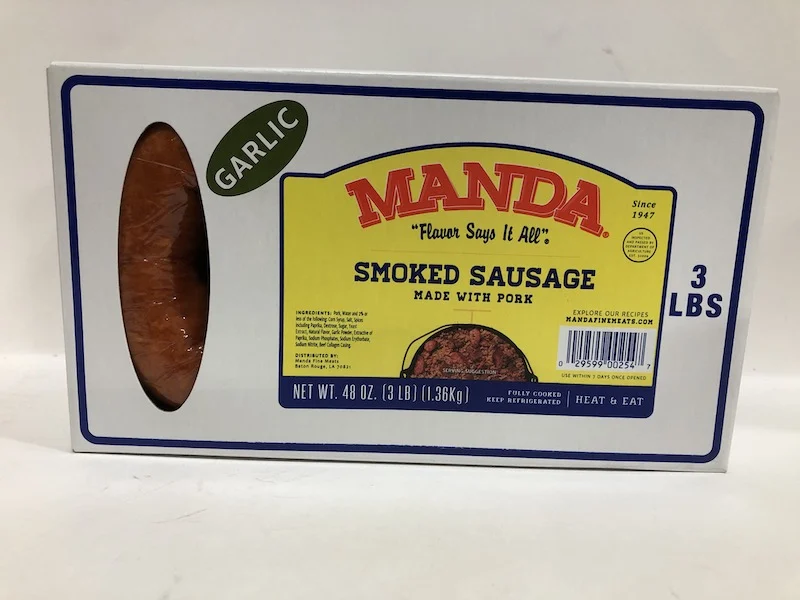 Manda Garlic Smoked Sausage 3 Lb
