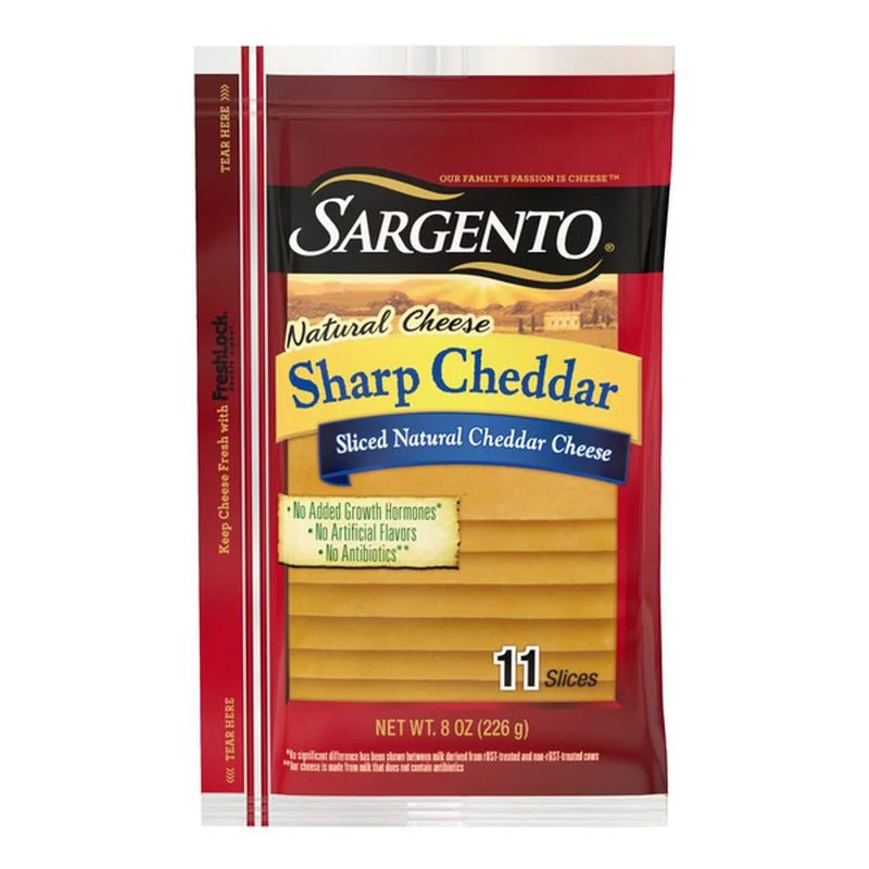 Sargento Sliced Sharp Cheddar 8 Oz Pack