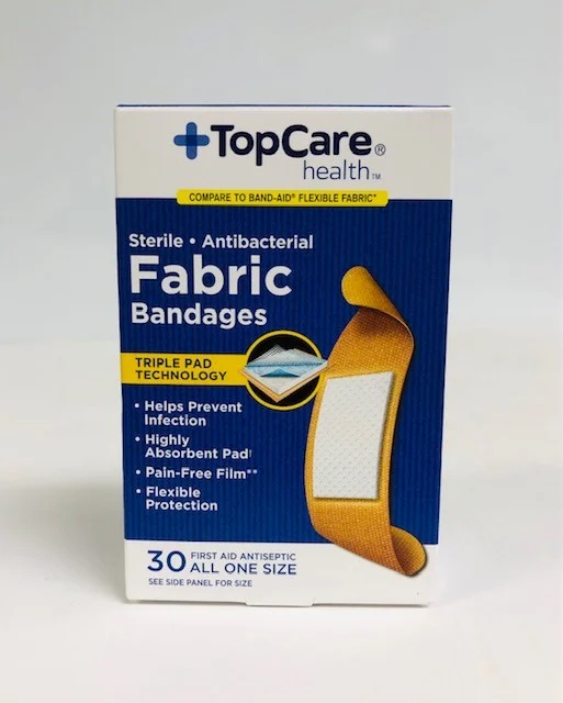 Antibacterial Bandaids Fabric 3/4 Strip 30 Ct
