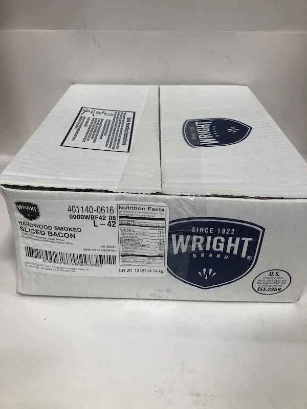 Slab Bacon Wright 10 Lb Box