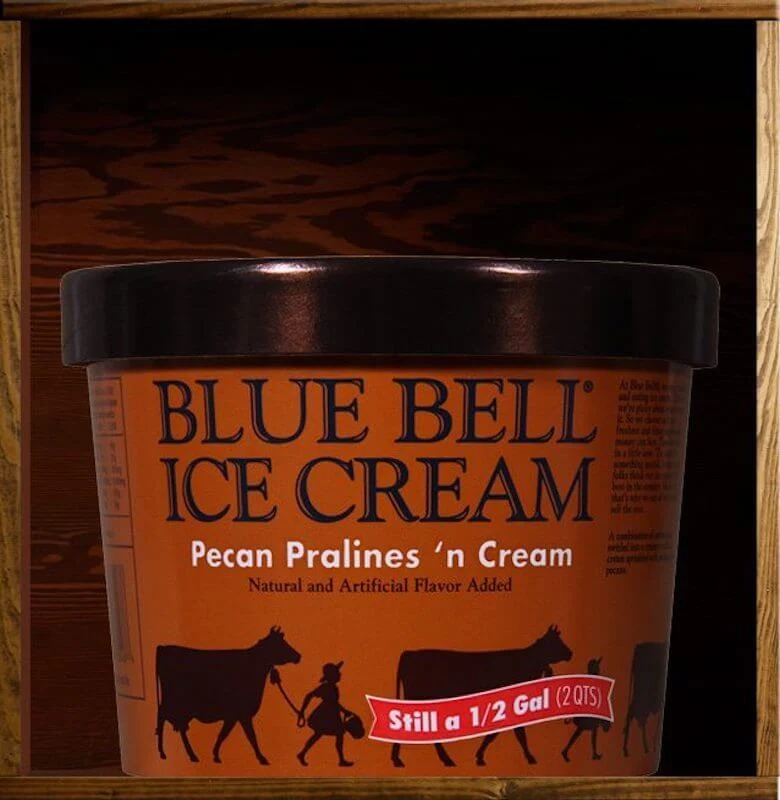 Blue Bell Pecan Praline Ice Cream 1/2 Gal