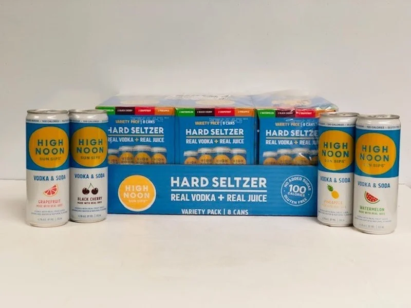 High Noon Hard Seltzer Variety Pack (Pineapple, Watermelon, Grapefruit, Black Cherry) 8 Pack of 12 ounce cans Case