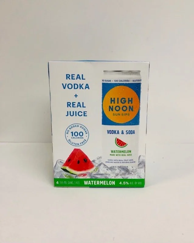High Noon Hard Seltzer Watermelon, 4 Pack Of 12 Ounce Cans
