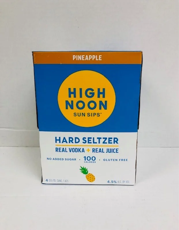 High Noon Hard Seltzer Pineapple, 4 Pack Of 12 Ounce Cans