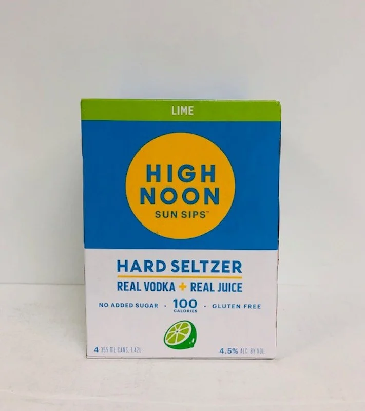 High Noon Hard Seltzer Lime, 4 Pack Of 12 Ounce Cans