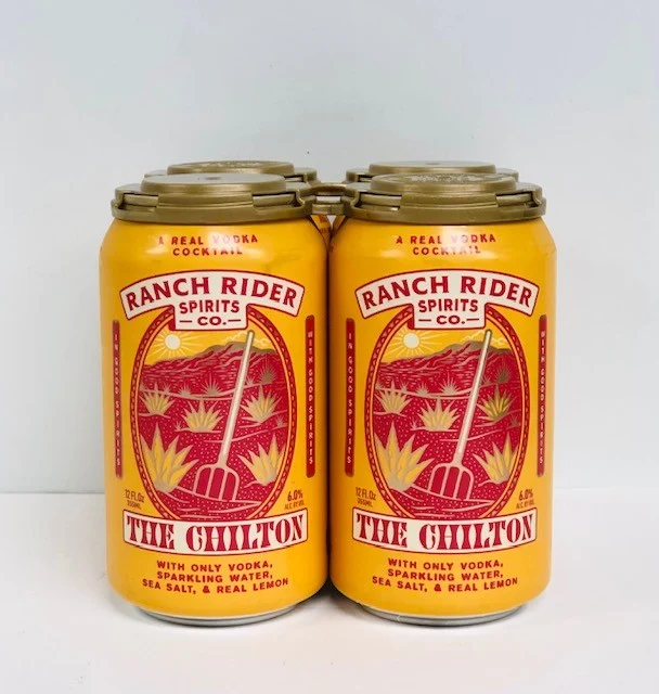 Ranch Rider Spirits Co. The Chilton (Vodka, Sparkling Water, Sea Salt & Real Lemon), 4 Pack 12 Oz. Cans