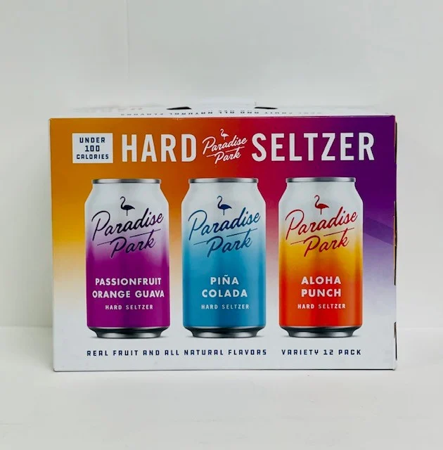 Urban South Paradise Park Summer Seltzer Variety 12 Oz, 12 Pack Can, Features The Flavors Of Pina Colada, Passionfruit Orang Guava And Aloha Punch (Pineapple, Cherry And Tangerine) All Under 100 Calories Made With Real Fruit.