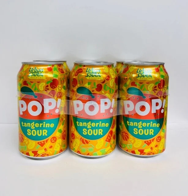 Urban South Pop Tangerine Sour, 12 Oz. 6 Pack Can
