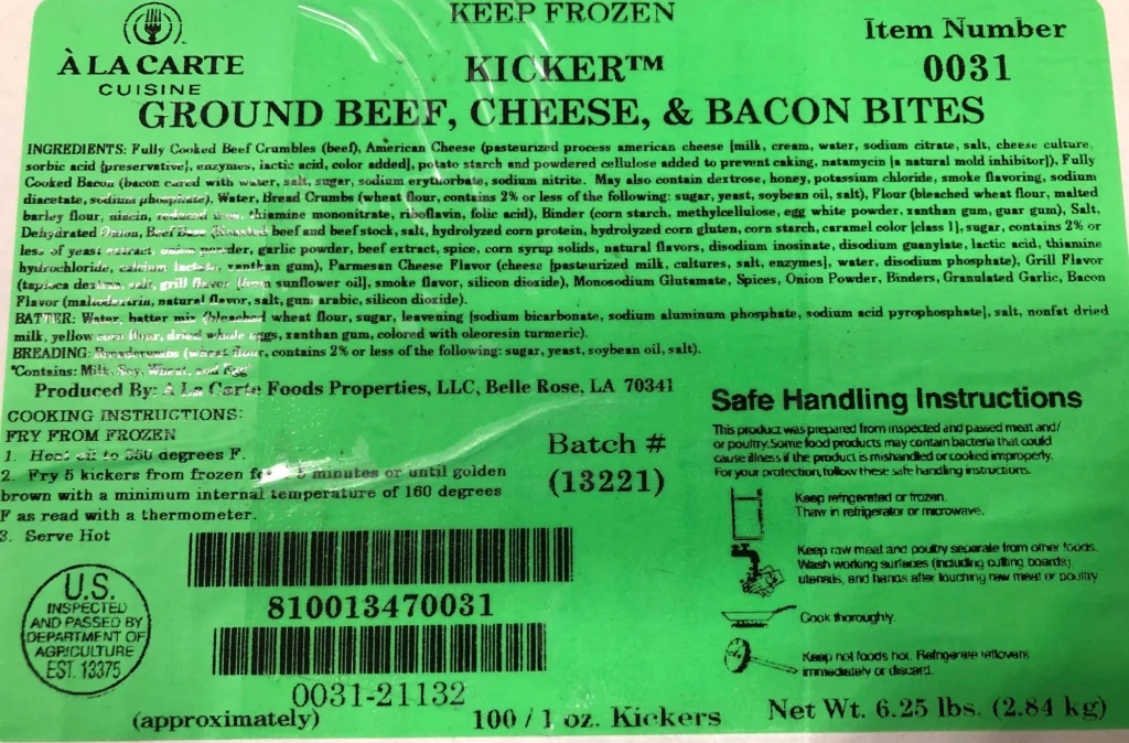Bacon Cheeseburger Kickers 100/1 Oz Deep Fry