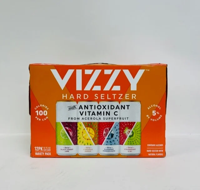 Vizzy Variety Pack (Black Cherry Lime, Pineapple Mango, Blueberry Promagranate, Strawberry Kiwi) 12 Oz. 12 Pack Can