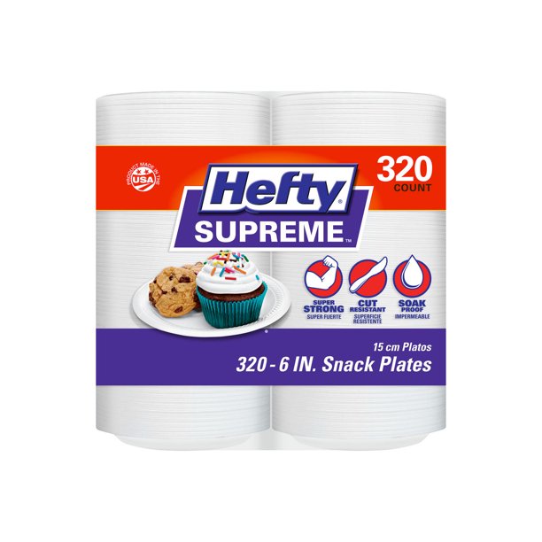 Hefty Supreme Foam Plates 6 320 Ct - GJ Curbside
