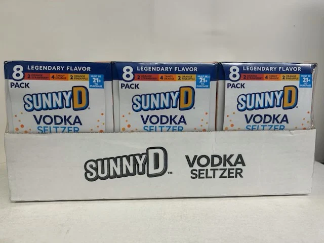 SunnyD Vodka Hard Seltzer Variety Pack (Tangy Orange, Orange Pineapple, Orange Strawberry) 8 Pack of 12 oz cans Case