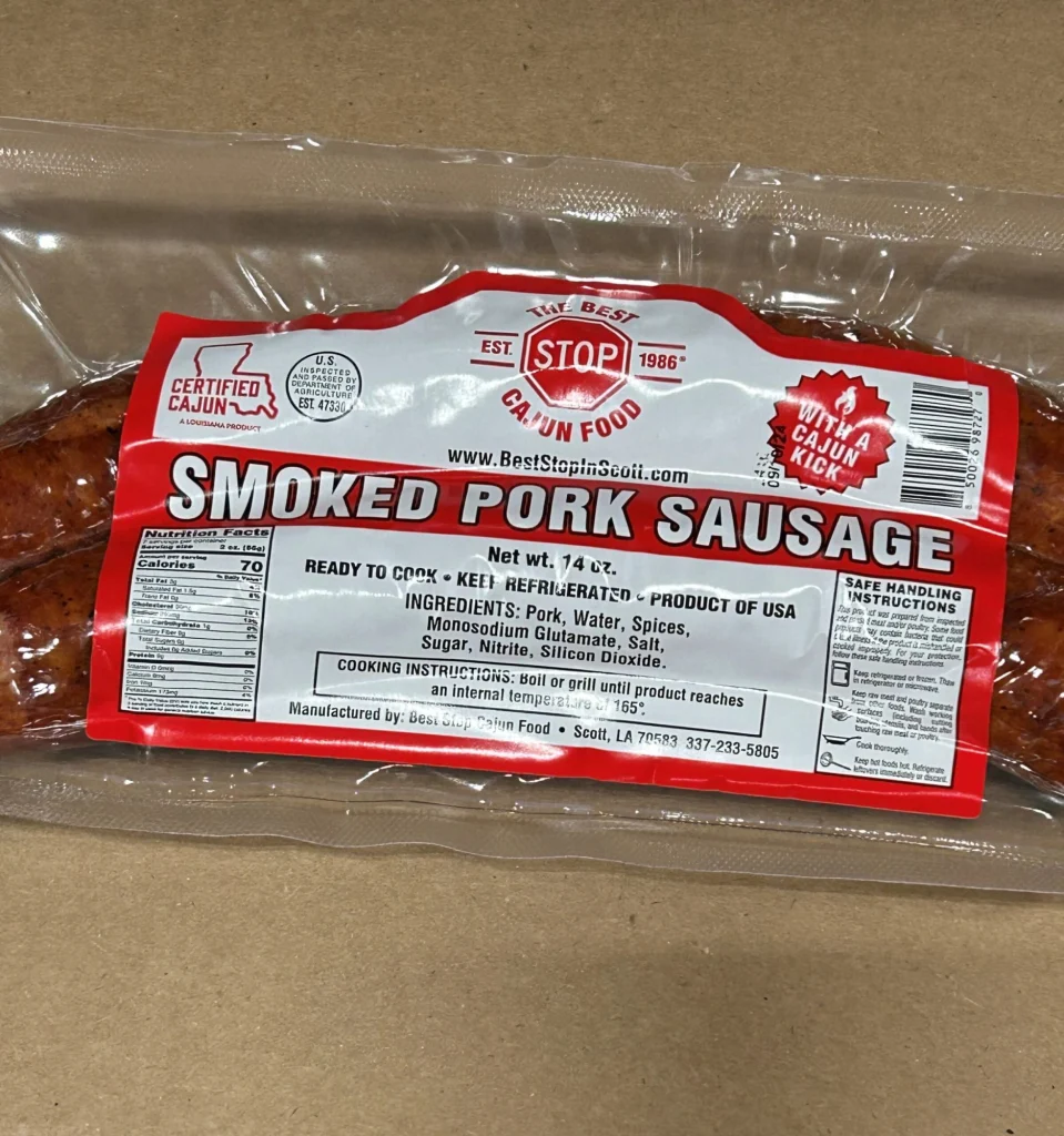 Best Stop Smoked Pork Sausage 14 Oz